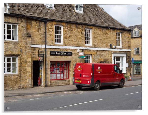 Post Office and Royal Mail van, Stow-on-the-Wold Acrylic by Louise Heusinkveld