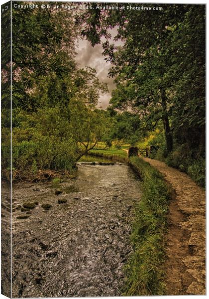 Derbyshire walk along River Dove Canvas Print by Brian Fagan