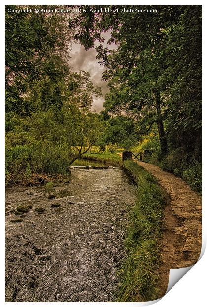 Derbyshire walk along River Dove Print by Brian Fagan