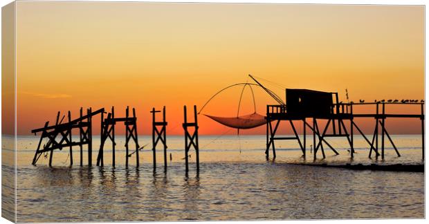 Fishing Hut with Lift Net Canvas Print by Arterra 