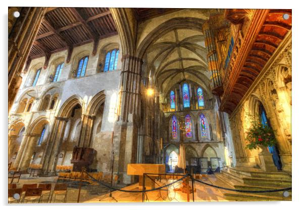 Rochester Cathedral Art Acrylic by David Pyatt