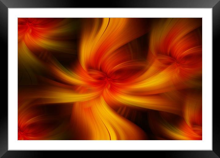 Orange Yellow Colored Abstract  Framed Mounted Print by Jenny Rainbow