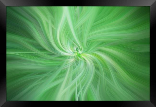 Green Colored Abstract. Concept Health Framed Print by Jenny Rainbow