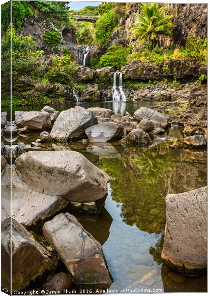 The beautiful scene of the Seven Sacred Pools of M Canvas Print by Jamie Pham