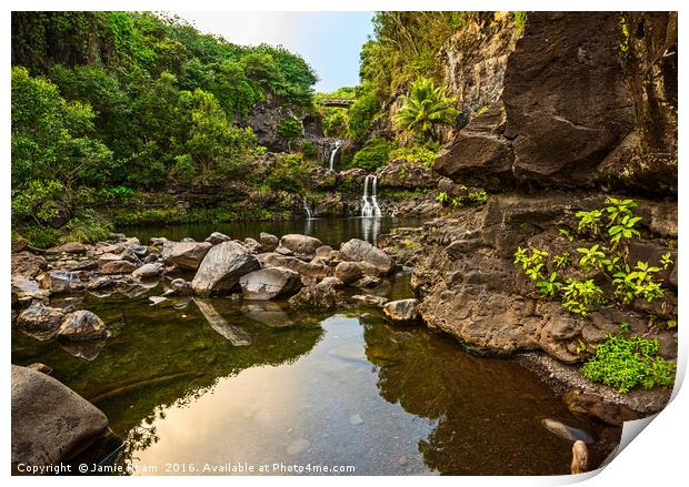 The beautiful scene of the Seven Sacred Pools of M Print by Jamie Pham