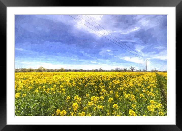 Yellow Fields Of Summer Art Framed Mounted Print by David Pyatt