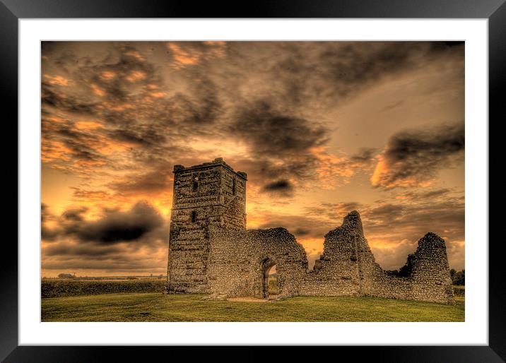 Knowlton Church, Dorset Framed Mounted Print by Eddie Howland