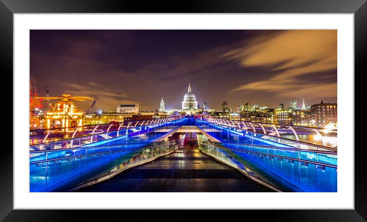 A View of St Pauls Across the River Thames Framed Mounted Print by Jordan Sapey
