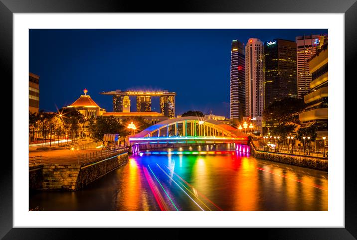 Lights Show, Singapore  Framed Mounted Print by Jordan Sapey