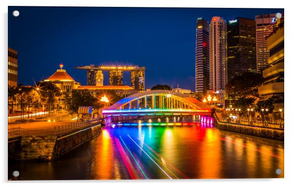 Lights Show, Singapore  Acrylic by Jordan Sapey