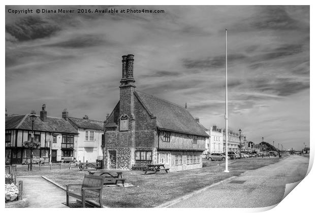 Aldeburgh Town and Promenade Print by Diana Mower