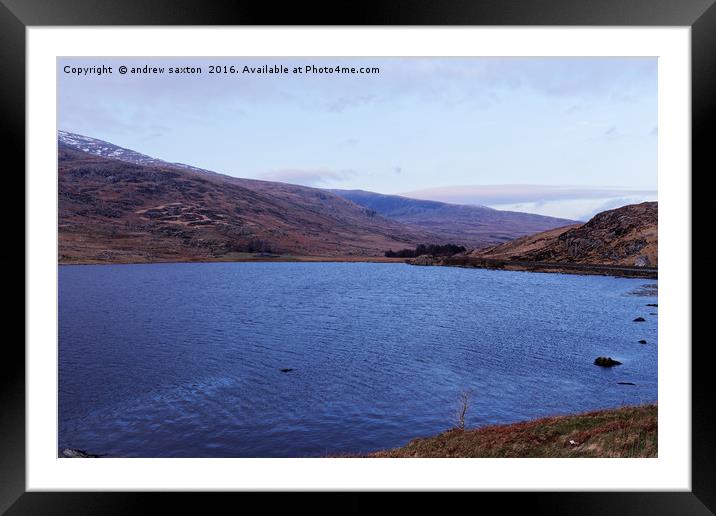 BLUE WELSH LAKE Framed Mounted Print by andrew saxton