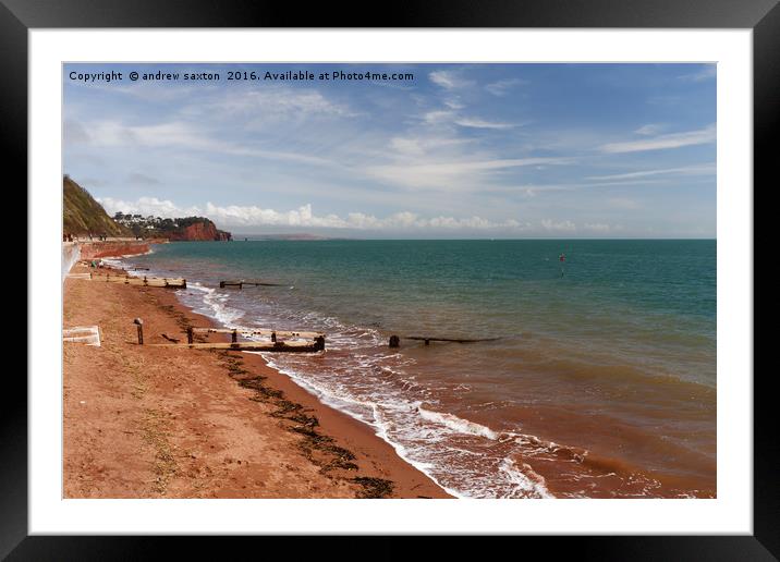 RED BEACH Framed Mounted Print by andrew saxton