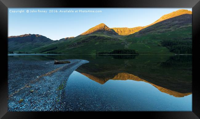 Buttermere summer sunrise. Lake District. England. Framed Print by John Finney