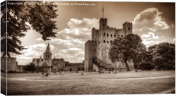 Castle and Cathedral in Tone Brown Canvas Print by Zahra Majid