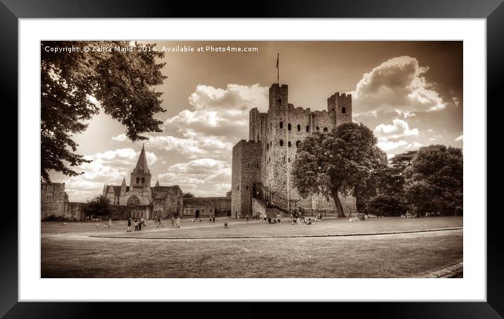 Castle and Cathedral in Tone Brown Framed Mounted Print by Zahra Majid