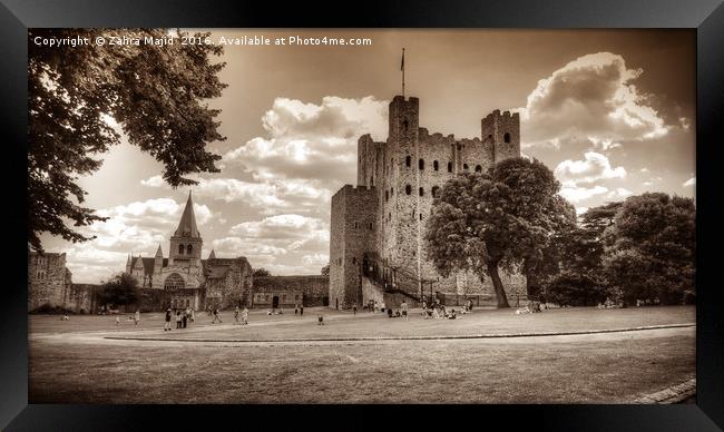 Castle and Cathedral in Tone Brown Framed Print by Zahra Majid
