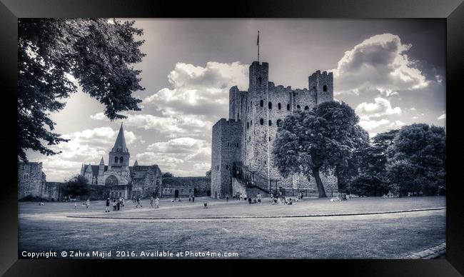Castle and Cathedral in Dark Tones Framed Print by Zahra Majid