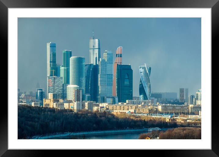 Business center Moscow-city Framed Mounted Print by Valerii Soloviov