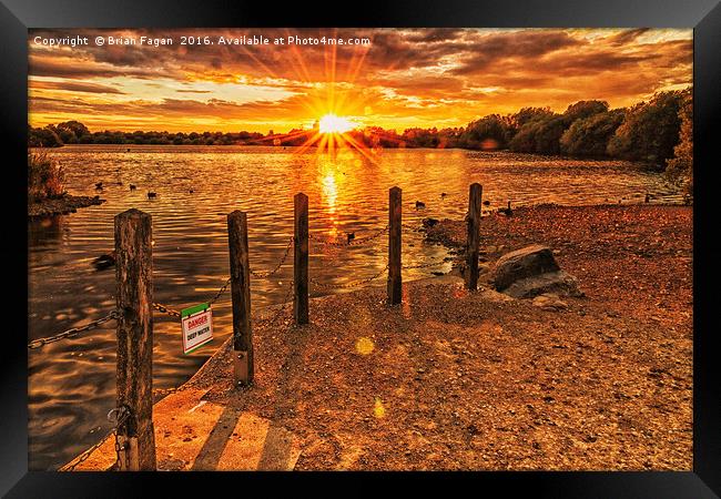 Sunset over Attenborough Framed Print by Brian Fagan
