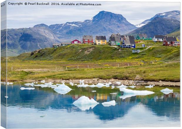 Summer in Narsaq Greenland Canvas Print by Pearl Bucknall