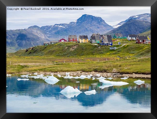 Summer in Narsaq Greenland Framed Print by Pearl Bucknall
