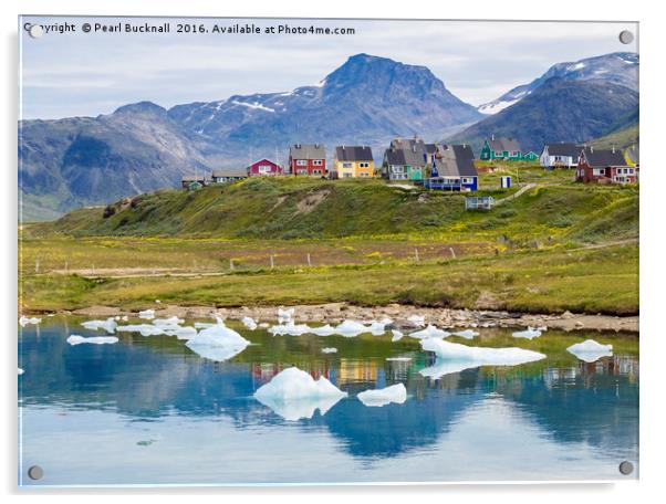 Summer in Narsaq Greenland Acrylic by Pearl Bucknall