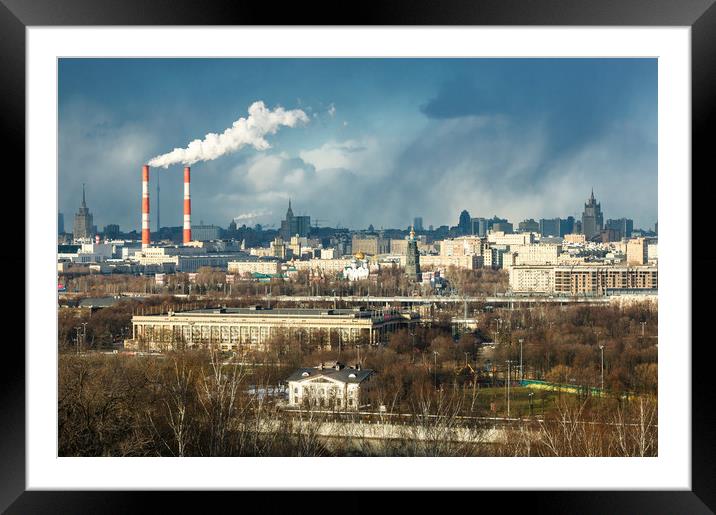 Snow storm over Moscow Framed Mounted Print by Valerii Soloviov