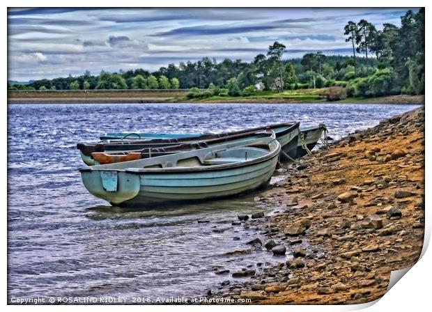 "BOATS AT TUNSTALL RESERVOIR 2" Print by ROS RIDLEY