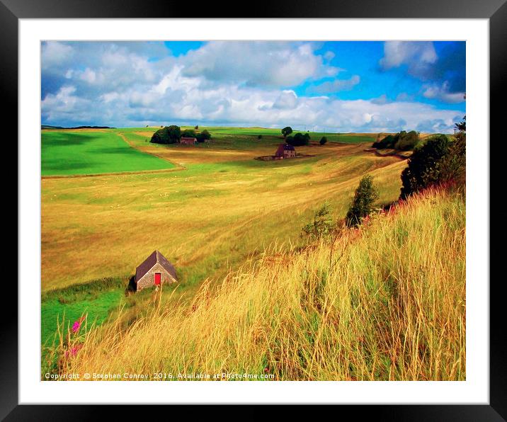 Farm Building with Red Door Framed Mounted Print by Stephen Conroy