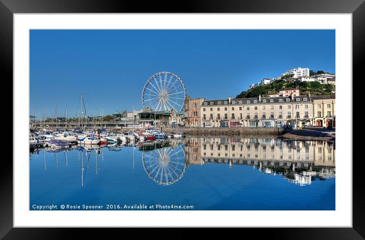 Perfect Blue sky reflections at Torquay Harbour  Framed Mounted Print by Rosie Spooner
