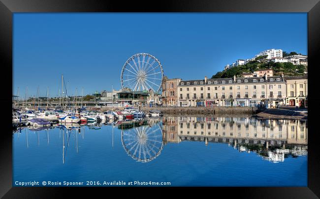 Perfect Blue sky reflections at Torquay Harbour  Framed Print by Rosie Spooner