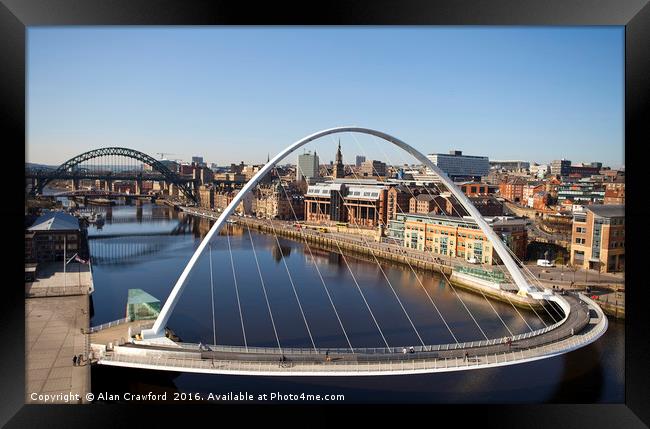 Bridge View, Newcastle-upon-Tyne Framed Print by Alan Crawford