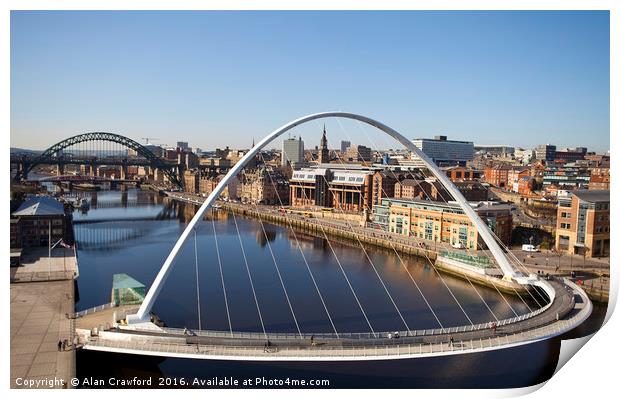 Bridge View, Newcastle-upon-Tyne Print by Alan Crawford