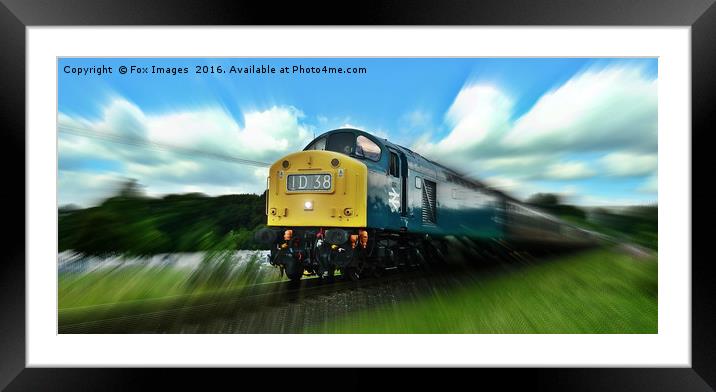 345 locomotive train Framed Mounted Print by Derrick Fox Lomax
