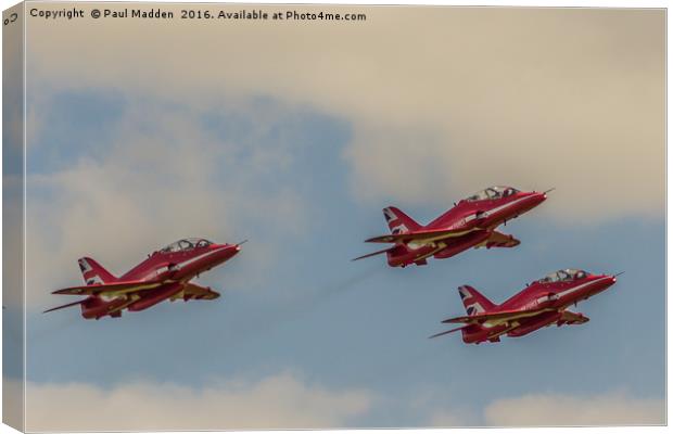 RAF Red Arrows Canvas Print by Paul Madden