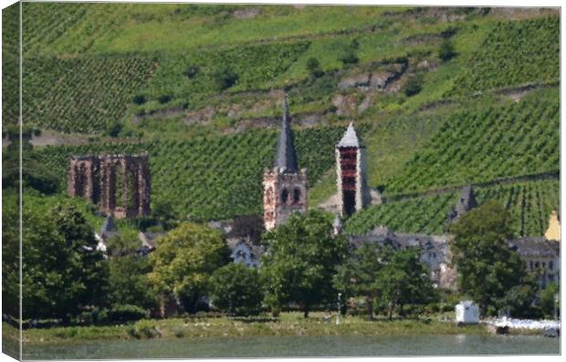 St Peters Church Bacharach                         Canvas Print by Malcolm Snook