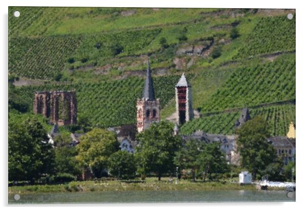 St Peters Church Bacharach                         Acrylic by Malcolm Snook