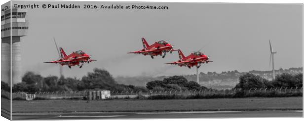 Red Arrows taking off Canvas Print by Paul Madden