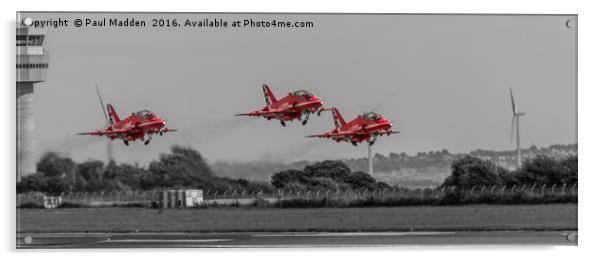 Red Arrows taking off Acrylic by Paul Madden