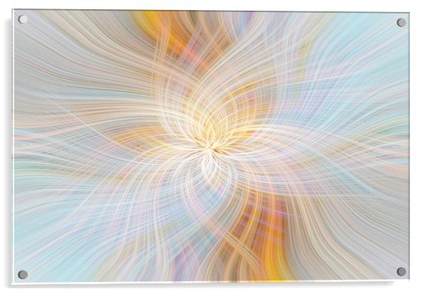 Light Blue Beige Colored Abstract. Concept Harmony Acrylic by Jenny Rainbow