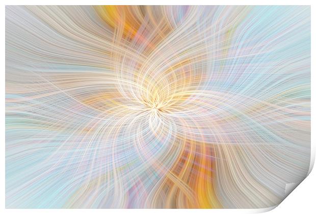 Light Blue Beige Colored Abstract. Concept Harmony Print by Jenny Rainbow