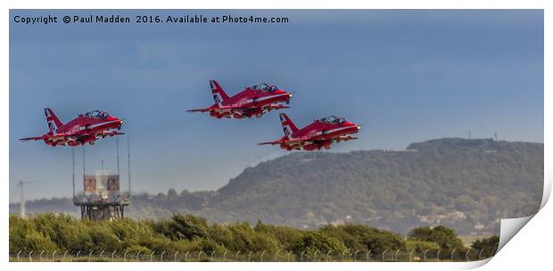 Three Red Arrows of the air Print by Paul Madden