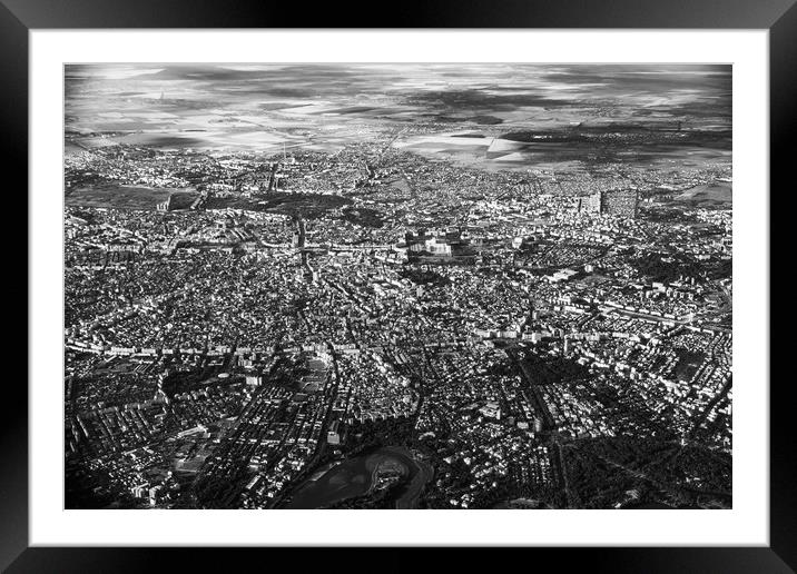 Aerial View Of Bucharest City In Romania Framed Mounted Print by Radu Bercan