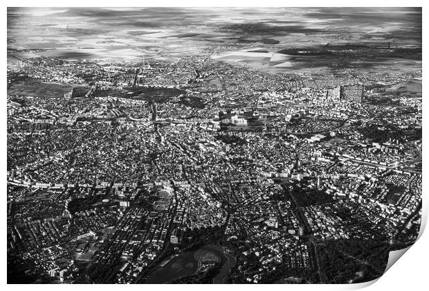 Aerial View Of Bucharest City In Romania Print by Radu Bercan