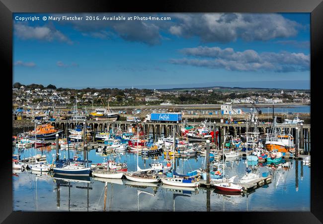 Newly Harbour reflections  Framed Print by Mary Fletcher
