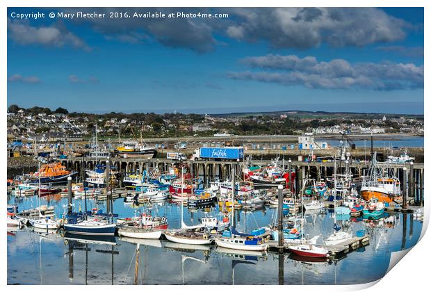 Newly Harbour reflections  Print by Mary Fletcher