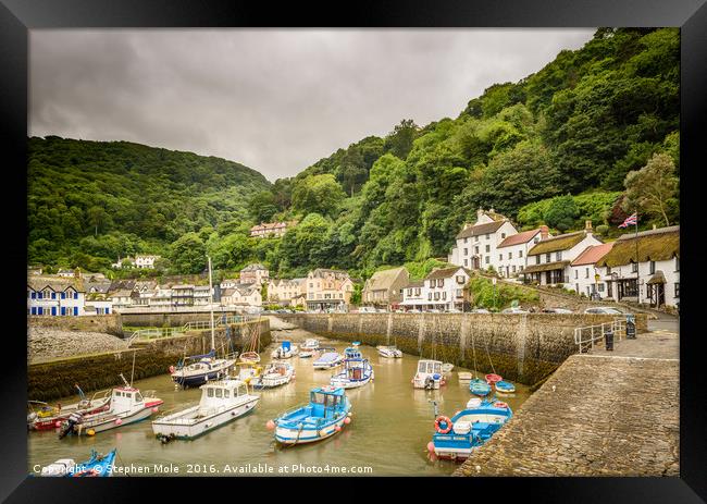 Lynmouth Harbour Framed Print by Stephen Mole