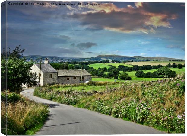 View of holcombe hill lancashire Canvas Print by Derrick Fox Lomax