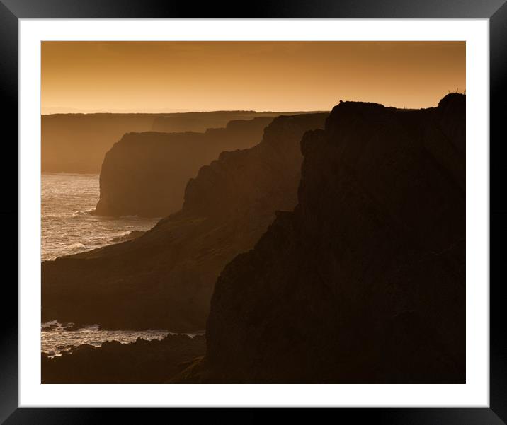 Gower cliffs Framed Mounted Print by Leighton Collins